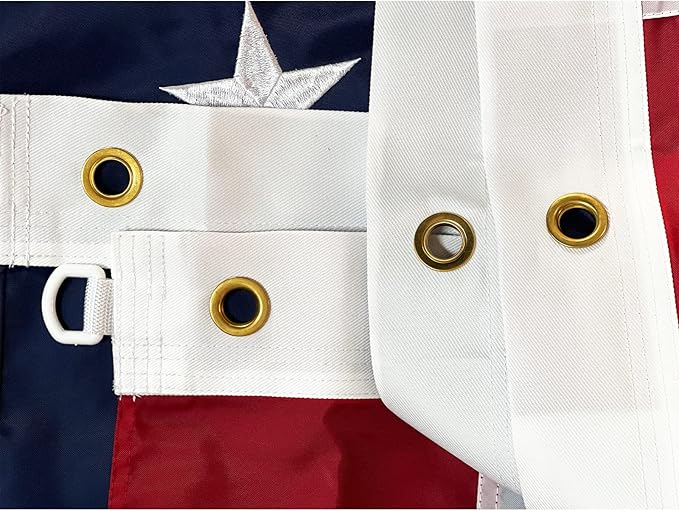 Homissor American Flag 8x12 Outdoor Heavy Duty - Embroidered Star Large USA 8x12 Ft Flags - Longest Lasting US Made from Nylon Sewn Stripes Indoor With 4 Brass Grommets-VerdiqueGarden