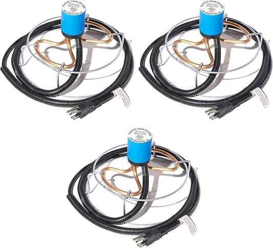 Farm Innovators H-439 1000 Watt Cast Aluminum Submergible Water Tank Deicers with Chew Proof Cords and Self Regulating Thermostats, Silver (3 Pack)-VerdiqueGarden