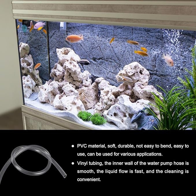 1/4" x 3/8" Clear Plastic PVC Tubing 5ft Flexible Vinyl Tube, [for Garden Irrigation, Water Hose, Fish Tank, Aquarium] - 6.4x9.5mm-VerdiqueGarden