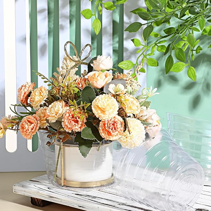 Hoolerry Plastic Plant Saucer Clear Deep Drip Tray Thickened Clear Plant Saucers Trays for Pots Deep Drip Trays for Home Garden Indoor and Outdoor Potted(15 Pcs,4, 6, 8 Inch)-VerdiqueGarden