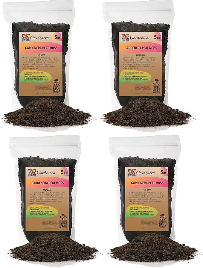 Premium Natural Sphagnum Peat Moss - Gardening Soil Amendment and Carnivorous Plant Soil Media by Gardenera (20 Quart)-VerdiqueGarden