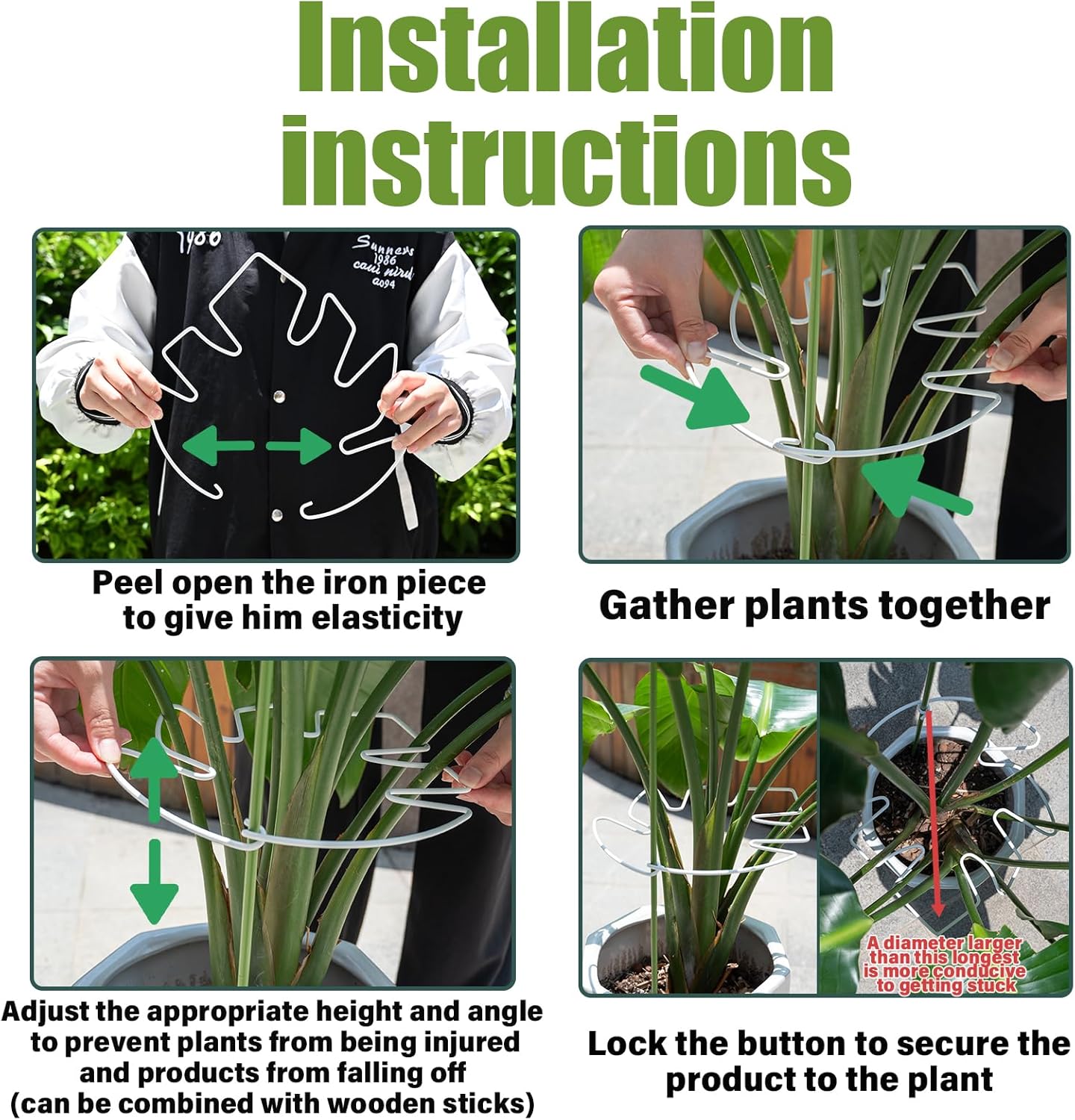 5PCS Monstera Plant Stem Support White - 11x9.4 inches, Durable Adjustable Leaf Supports for Indoor Plants, Fishbone Cactus Stake Holder for Garden Stability-VerdiqueGarden