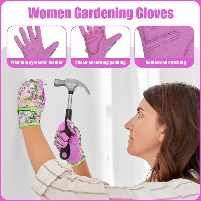 HANDLANDY Women Safety Work Gloves Utility Touch Screen Working Grip Glove for Yardwork Gardening Breathable Mechanic Gloves-VerdiqueGarden