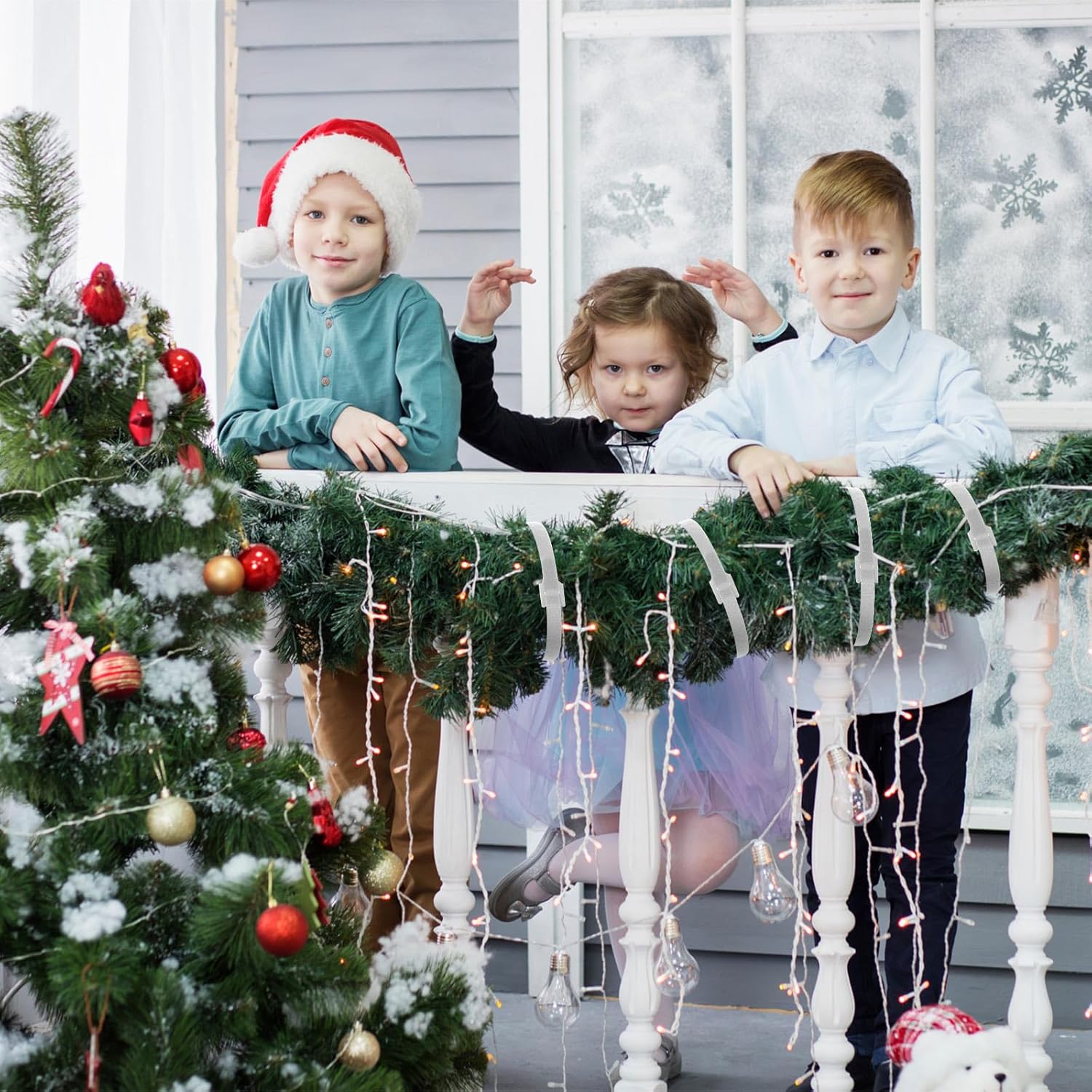 100 Pcs Christmas Garland Ties 12Inch Adjustable Holiday Garland Twist Ties for Holiday Christmas Halloween Tree Wreath Party Yard Wall Doorway Reusable Nylon Garden Cable Straps Decoration(White)-VerdiqueGarden