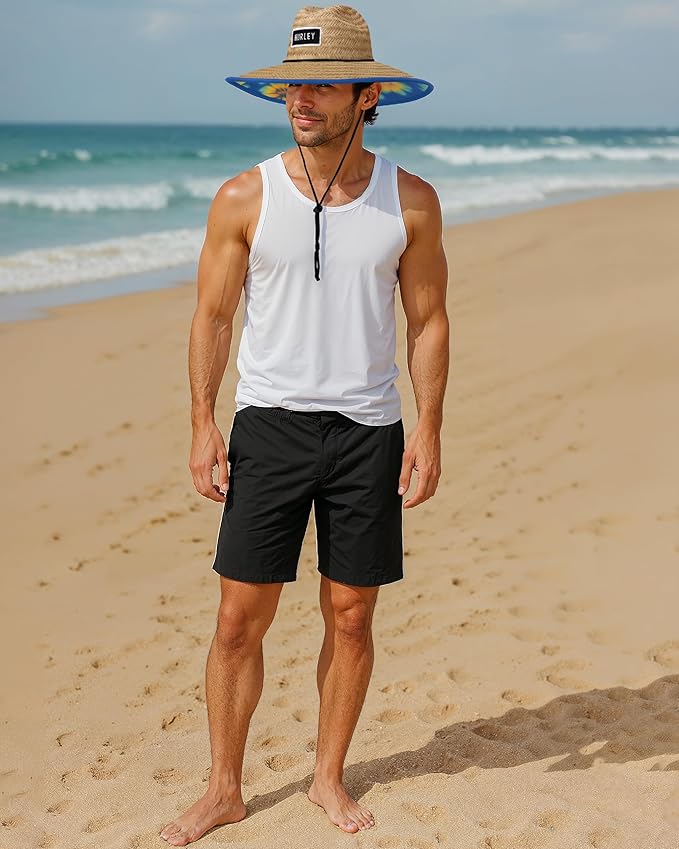 Hurley Men's Straw Hat - Bayside Lifeguard Straw Sun Hat-VerdiqueGarden