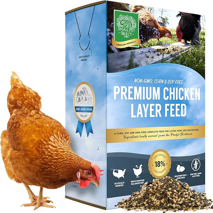 Small Pet Select Chicken Layer Feed Pellets, Food for Chickens and Laying Hens, Poultry and Waterfowl, High Protein and Omega 3, Corn and Soy Free, Non-GMO, 20 lb-VerdiqueGarden