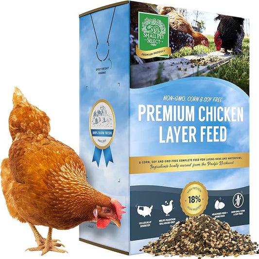 Small Pet Select Chicken Layer Feed Pellets, Food for Chickens and Laying Hens, Poultry and Waterfowl, High Protein and Omega 3, Corn and Soy Free, Non-GMO, 20 lb-VerdiqueGarden