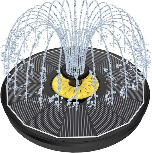 Solar Bird Bath Fountains,3.5W Glass Panel Solar Fountain Pump for Bird Bath No Battery,Solar Water Fountain Outdoor With 4 Fixed Pipes 7 Nozzles(Black)-VerdiqueGarden