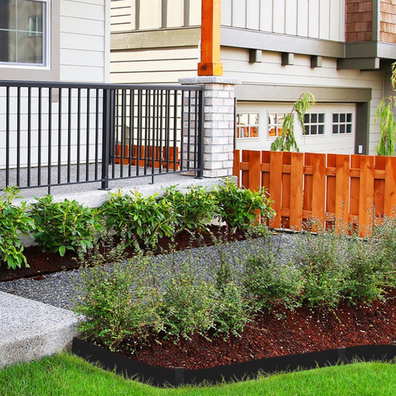 Hugeleaf Metal Landscape Edging, 40” L x 6.5” H Metal Edging for Landscaping with 11Pcs Stakes, Metal Garden Edging Pack of 10 (33 Feet Total Length)-VerdiqueGarden