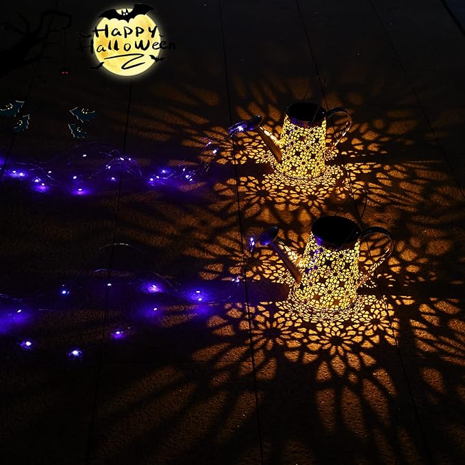 VOOKRY Solar Watering Can Lights, Large Hanging Solar Lights Outdoor Waterproof Garden Decor for Yard Porch Lawn Patio Outside Gardening Gifts for Mom Grandma Women Birthday(Purple)-VerdiqueGarden