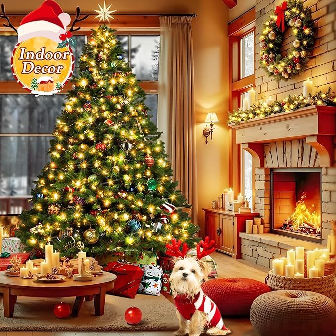 KNONEW 403ft 1000 LED Christmas String Lights Outdoor 8 Modes & Timer Fairy Light Plug in Waterproof LED Wedding Lights for Xmas Yard Tree Party Holiday Decorations (Warm White)-VerdiqueGarden