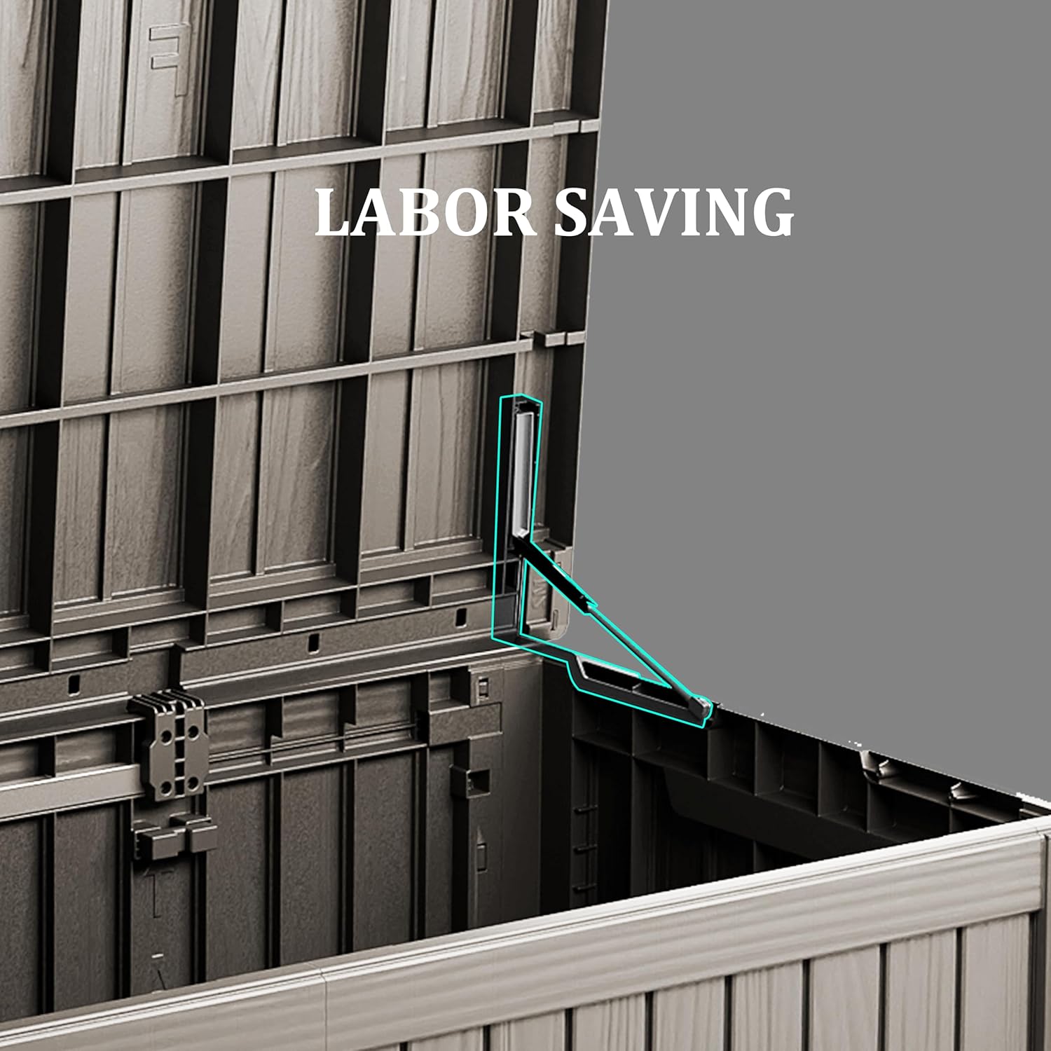 150 Gallon Double-Wall Resin Deck Box - Lockable Waterproof Outdoor Storage Box, 1000lbs Capacity & Doubles as Seating for Patio Furniture - Garden Tools, Pool Accessories (Brown)-VerdiqueGarden