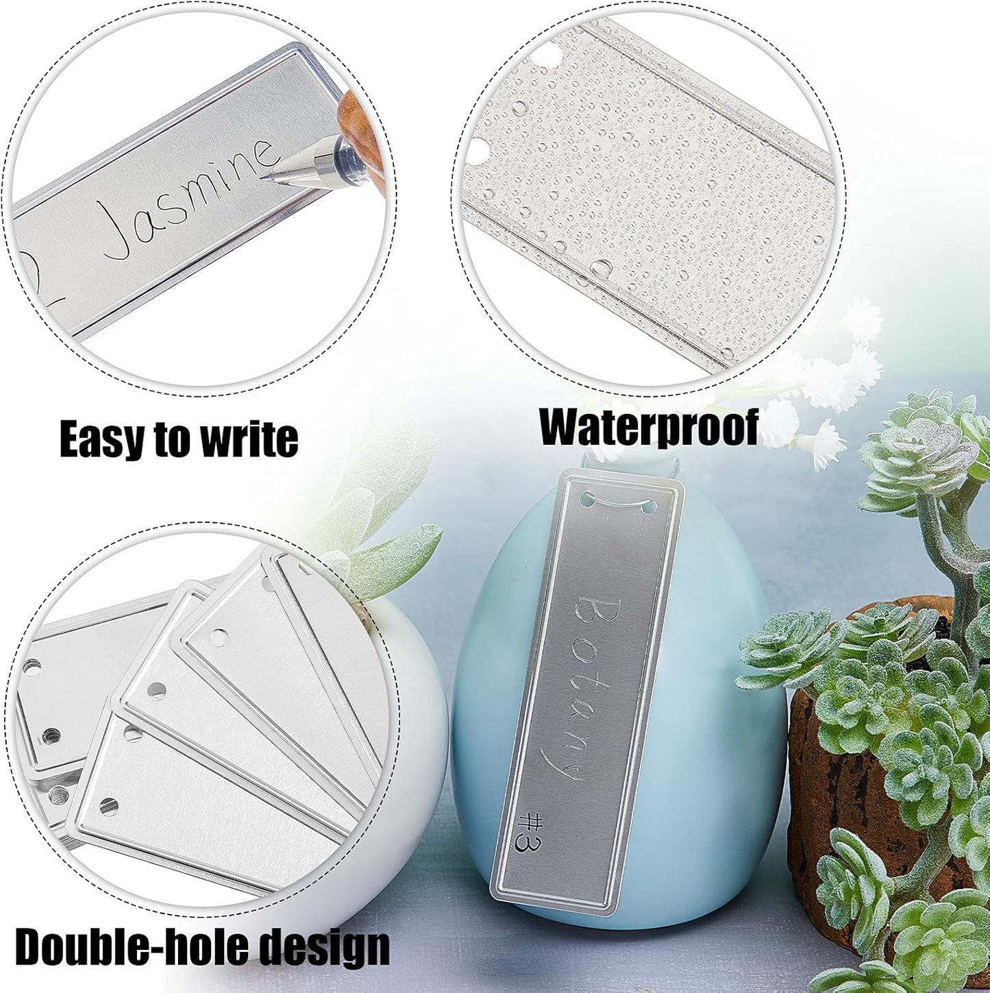 Ripeng 200 Pcs Aluminum Metal Plant Labels Writable Seedling Tree Tags with 6 Inch Wires Waterproof Double Sided Write for Plant Garden Marker Outdoor Identification and Greenhouse(200 Pieces)-VerdiqueGarden