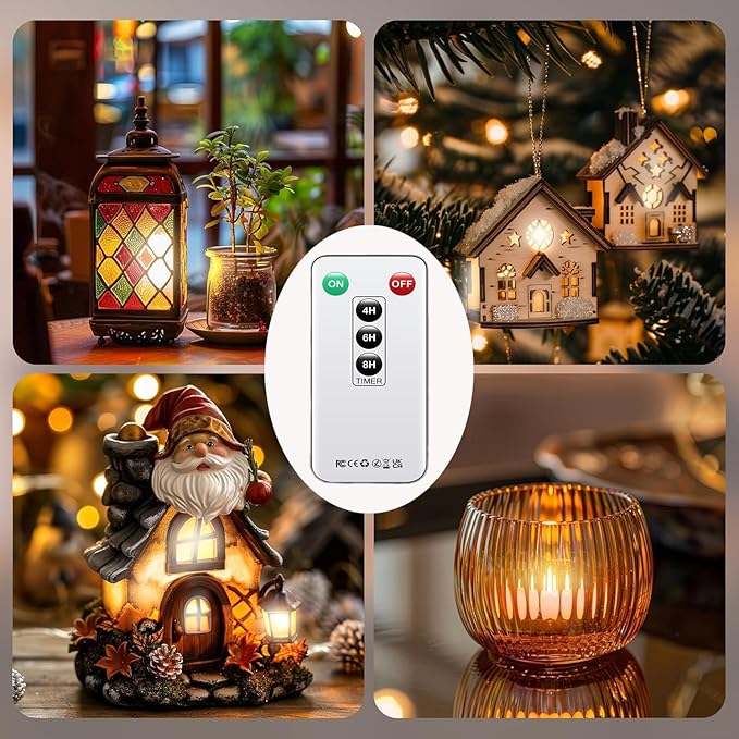 Tea Light Remote Control Candle,Flickering Flameless LED Candle,Long Lasting 400+Hours,Battery Operated with Timer for Home Decoration Seasonal &Festival Celebration WarmWhite (12pcs)-VerdiqueGarden