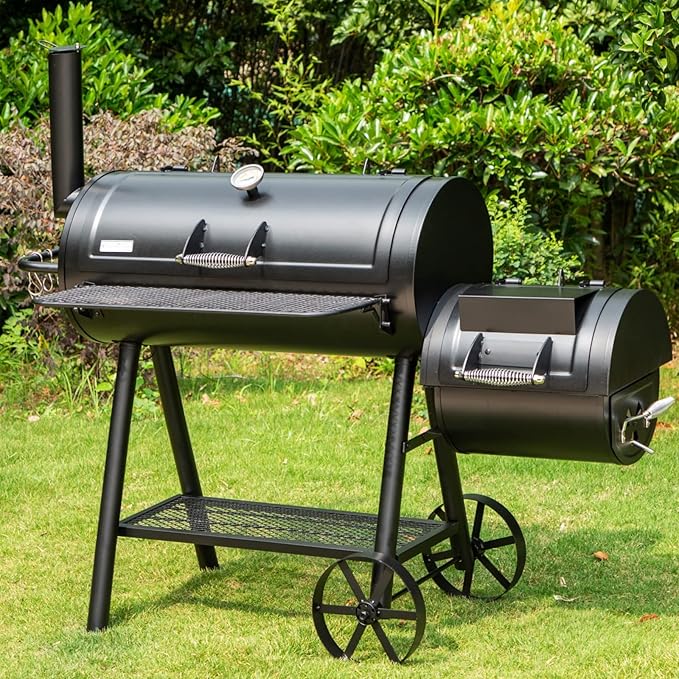 Sophia & William Heavy-Duty Charcoal Outdoor Smoker Grills, Extra Large Offset Smoker (941 SQ.IN. Cooking Area), Charcoal Grill & Smoker Combo for BBQ Patio Cooking-VerdiqueGarden