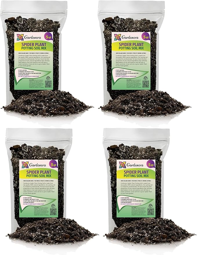Premium Spider Plant Potting Soil Mix (4 Bags of 5 Quart)-VerdiqueGarden