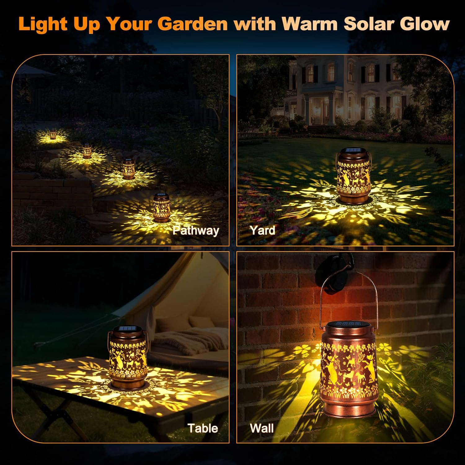Solar Lanterns Outdoor Waterproof, Dog Garden Decor for Yard Porch Lawn Patio Pathway, Hanging Solar Lights Birthday Gifts for Women Mom Grandma Sister Friend-VerdiqueGarden