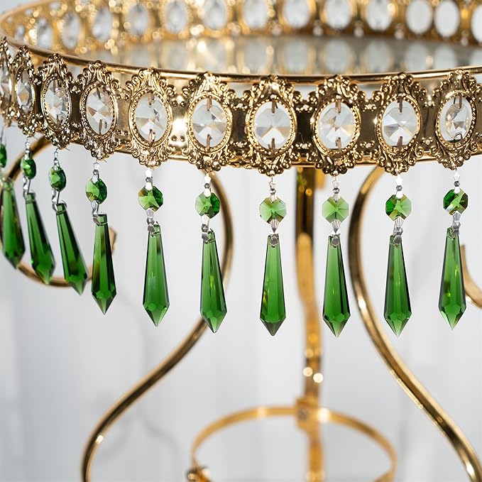 HDCRYSTALGIFTS 25pcs 55mm Green Crystal Icicle Pendant Chandelier Prisms Drops Lamp Candle Holders Curtain DIY Parts-VerdiqueGarden