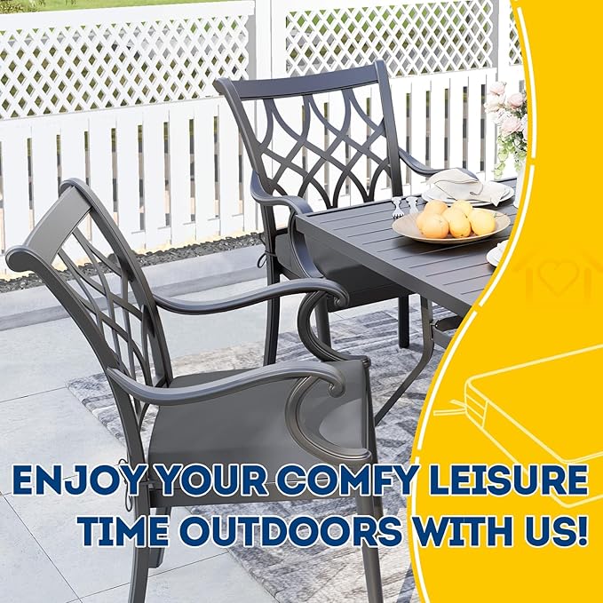 AAAAAcessories Outdoor Seat Cushions for Chairs, Waterproof, Fade-Resistant Patio Furniture Replacement Cushions, 20" x 18" x 3", Set of 2, Dark Gray-VerdiqueGarden