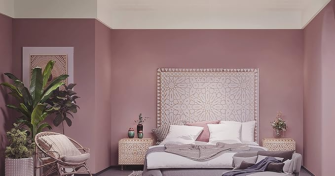 Dimoon 236''x17.7'' Pink Peel and Stick Wallpaper Contact Paper Modern Self Adhesive Wall Paper Removable Renter Friendly Textured Solid Color Shelf Cabinet Vinyl Roll (236''x17.7'',Grey Pink)-VerdiqueGarden