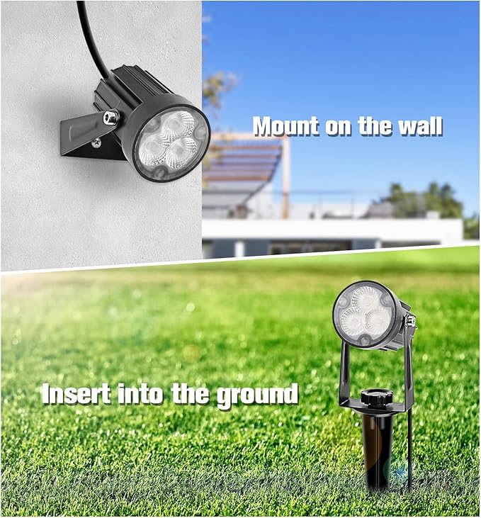 APONUO Metal Outdoor Solar Landscape Lights, Waterproof Spotlight 6-in-1 for Yard Landscape Lighting, Auto On/Off for Pathway, Driveway, Patio (Warm White)-VerdiqueGarden
