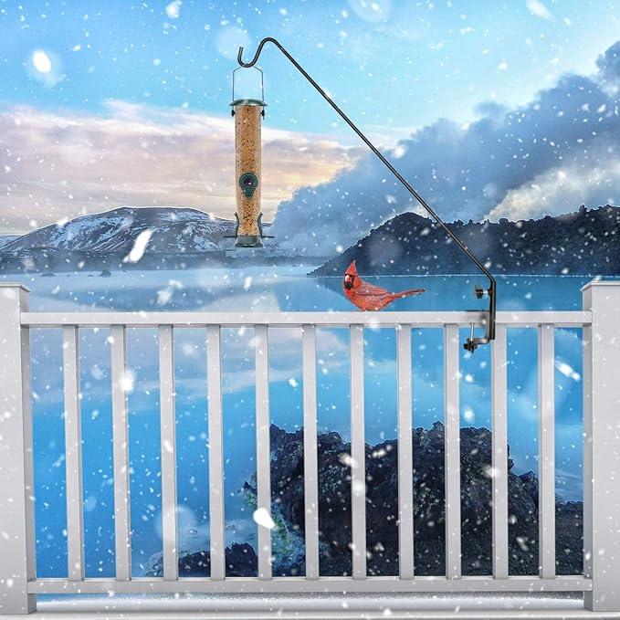 Ashman Deck Hook 32-Inch (2 Pack), Double Forged Solid Metal Single Piece Rod, Ideal for Bird Feeders, Plant Hangers, Coconut Shell Hanging Baskets, and Lanterns.-VerdiqueGarden