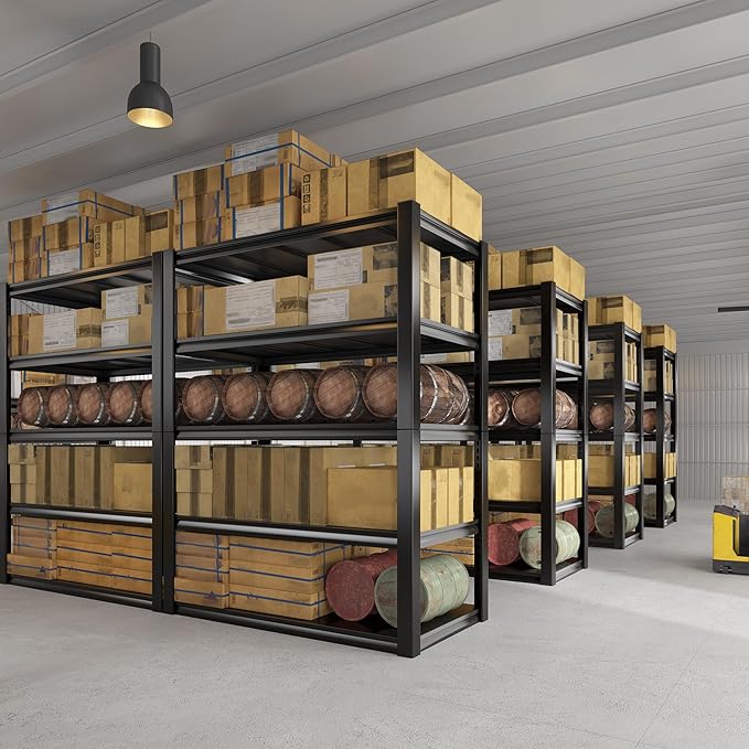 REIBII Garage Shelving Heavy Duty Garage Storage Shelves, Extra Large Adjustable Storage Rack with 5 Tier Metal Shelving Unit, 2500LBS Loads Heavy Duty Shelf, Easy Assembly, 2 Pack-VerdiqueGarden