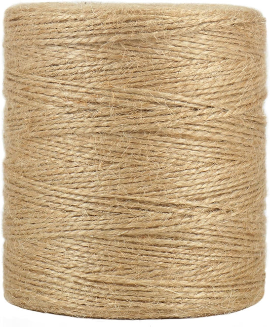 Tenn Well Natural Jute Twine, 1500 Feet 2mm Garden Twine, Brown Jute String for Arts and Crafts, Gardening, Gift Wrapping, Bundling, Recycling, Holiday Decorations-VerdiqueGarden