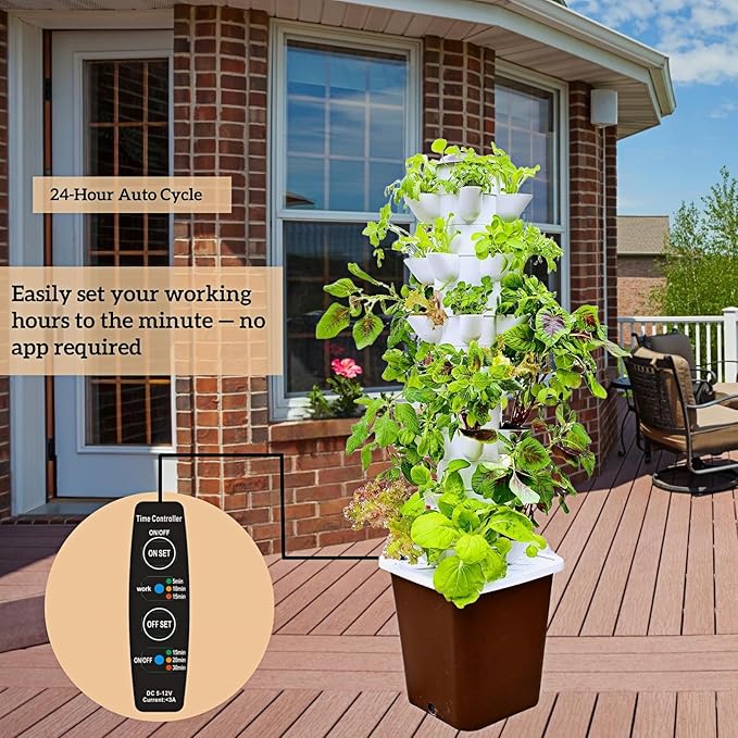 Hydroponic Growing System Kit – Indoor Vertical Hydroponic Garden Tower, 35 Planting Pods，Indoor Herb Garden,Lettuce Vegetables Hydroponic Growing Kit-VerdiqueGarden