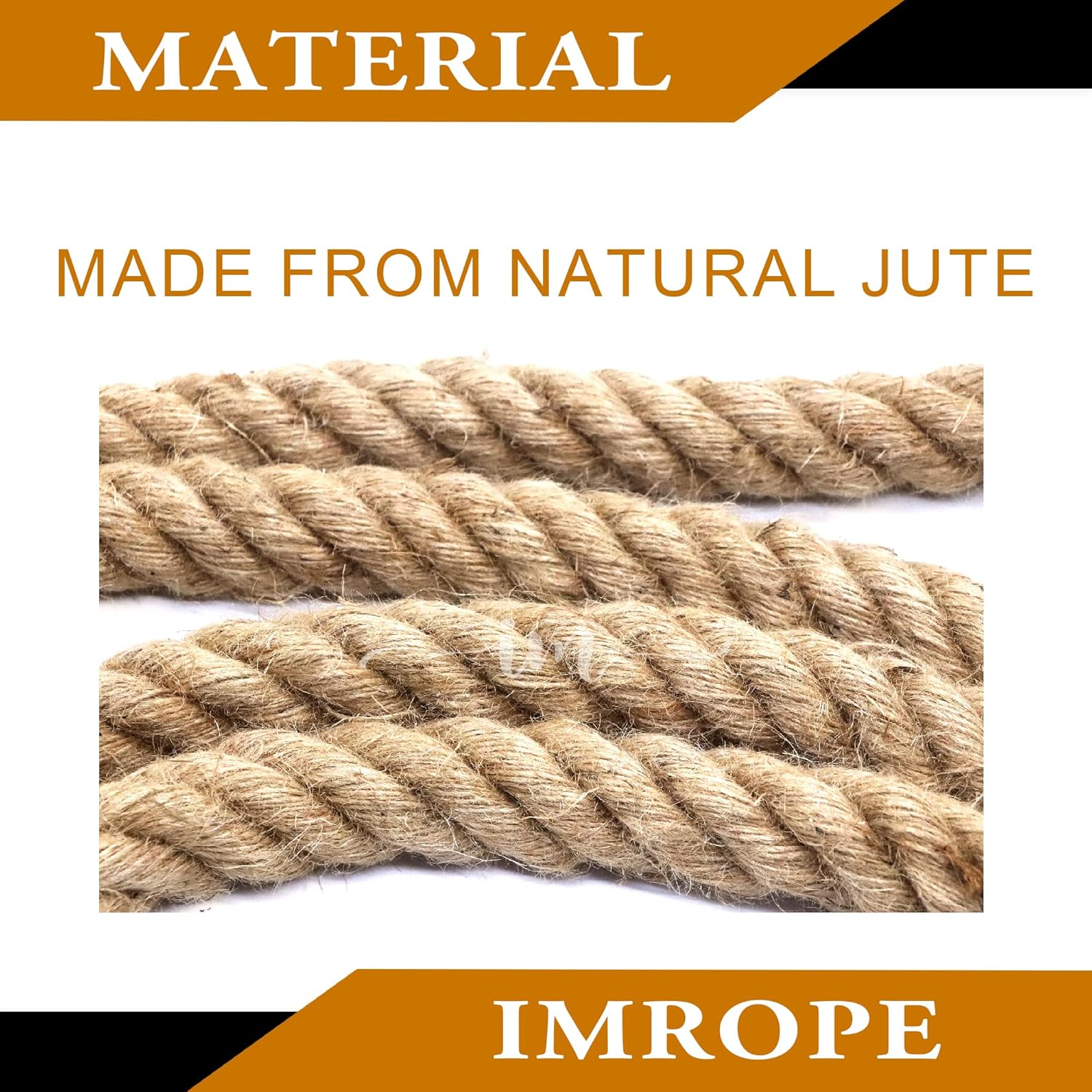2 Inch x 50 Ft Natural Jute Rope, IMROPE Twisted Jute Rope 4 Strands for Arts Crafts, Swing, Garden, Home Decorating, Hammock, Tug of War-VerdiqueGarden