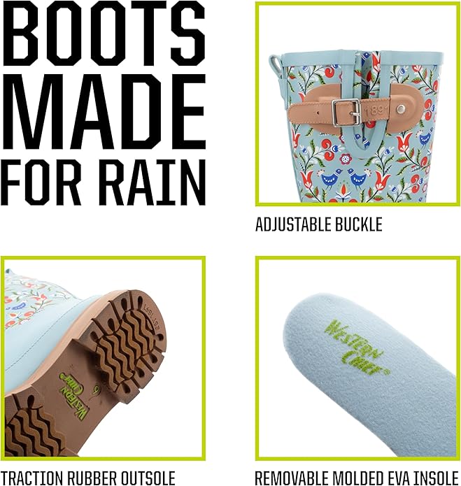 Western Chief Women's Tall Waterproof Rain Boot Outdoor Garden Shoes-VerdiqueGarden