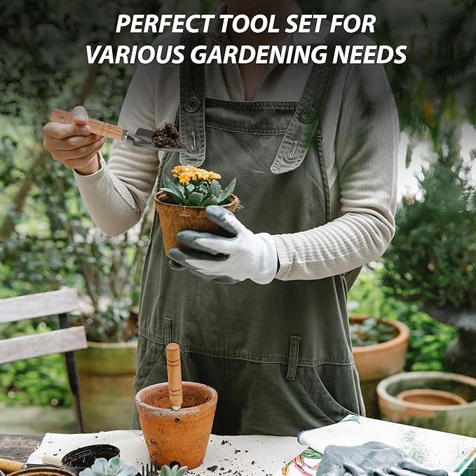 Gardening Tool Set:3 Small Garden Tool, Garden Spade Hand Shovel,Shovel, Trowel and rake. Garden Spade Hand Shovel, Weeding, and Transplantation-VerdiqueGarden