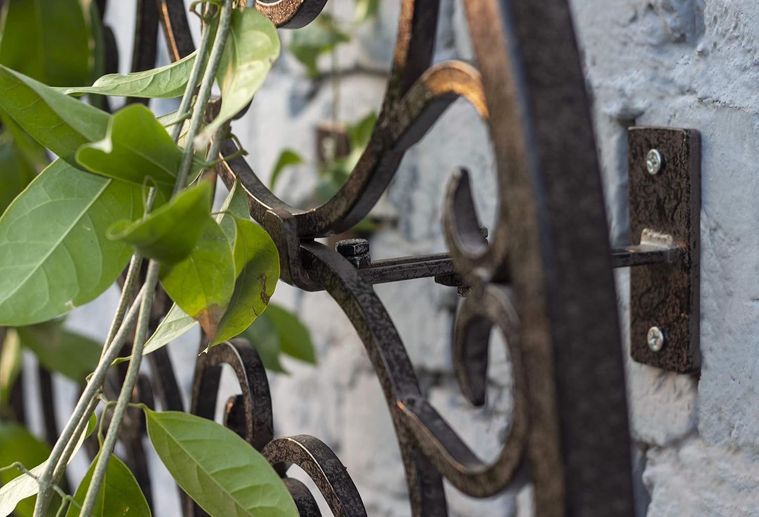 H Potter Outdoor Metal Wall Art Decor or Trellis for Climbing Plants Garden Panel Roses Vines Privacy Includes Brackets for Hanging X Large with 4 Mounts-VerdiqueGarden