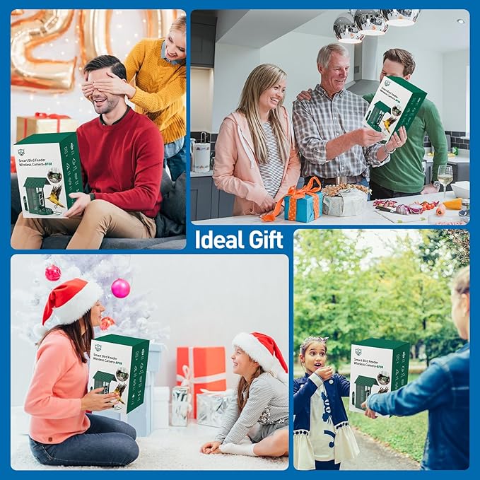 Bird Feeder with Camera with AI Identify Species, Wild Bird Watching, 2K Live View, Instant Arrival Alerts with 5W Solar Powered-Soliom BF08 Metal Blue-VerdiqueGarden