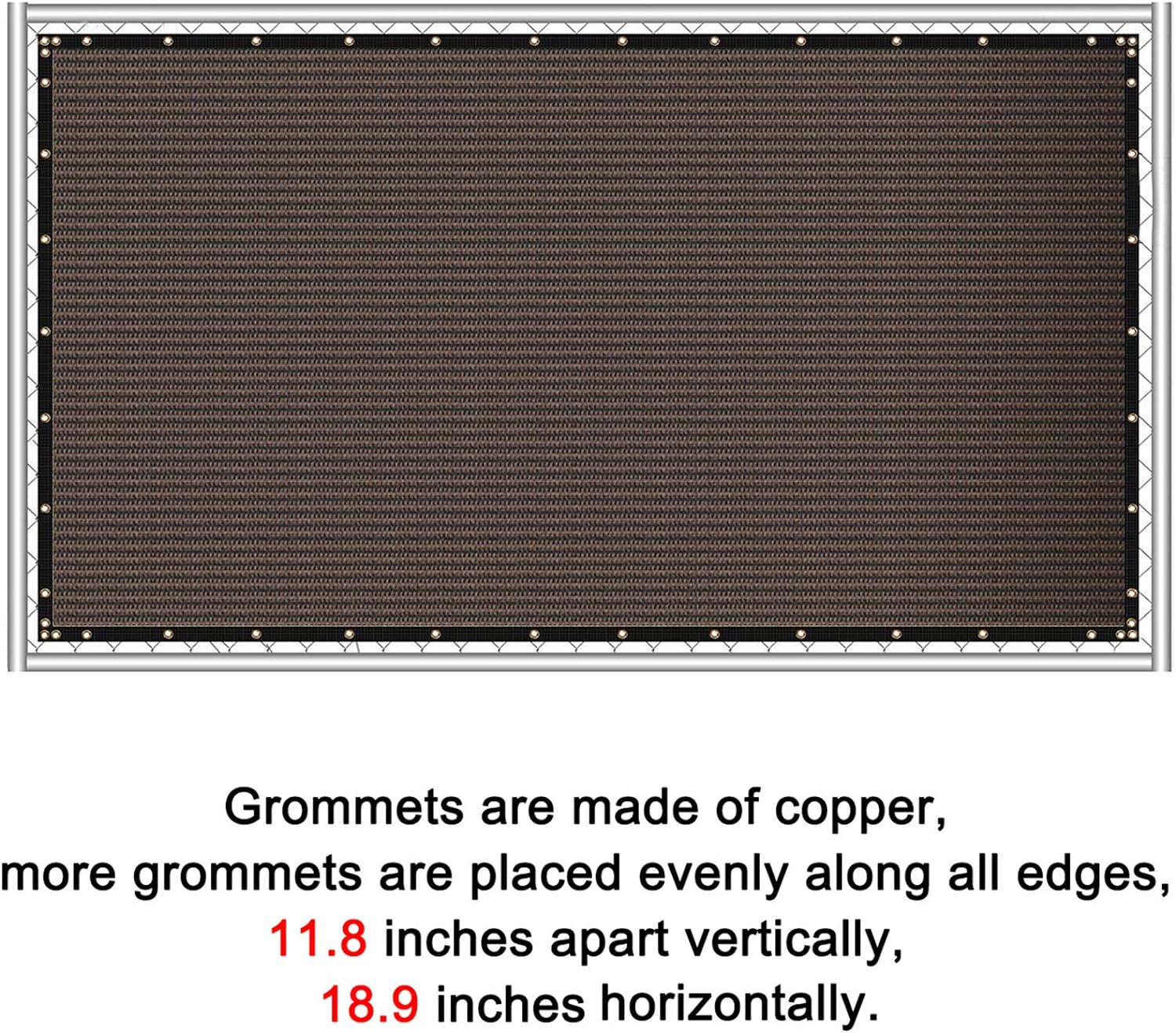 Sunnyglade 6 feet x 50 feet Privacy Screen Fence Heavy Duty Fencing Mesh Shade Net Cover for Wall Garden Yard Backyard (6 ft X 50 ft, Brown)-VerdiqueGarden