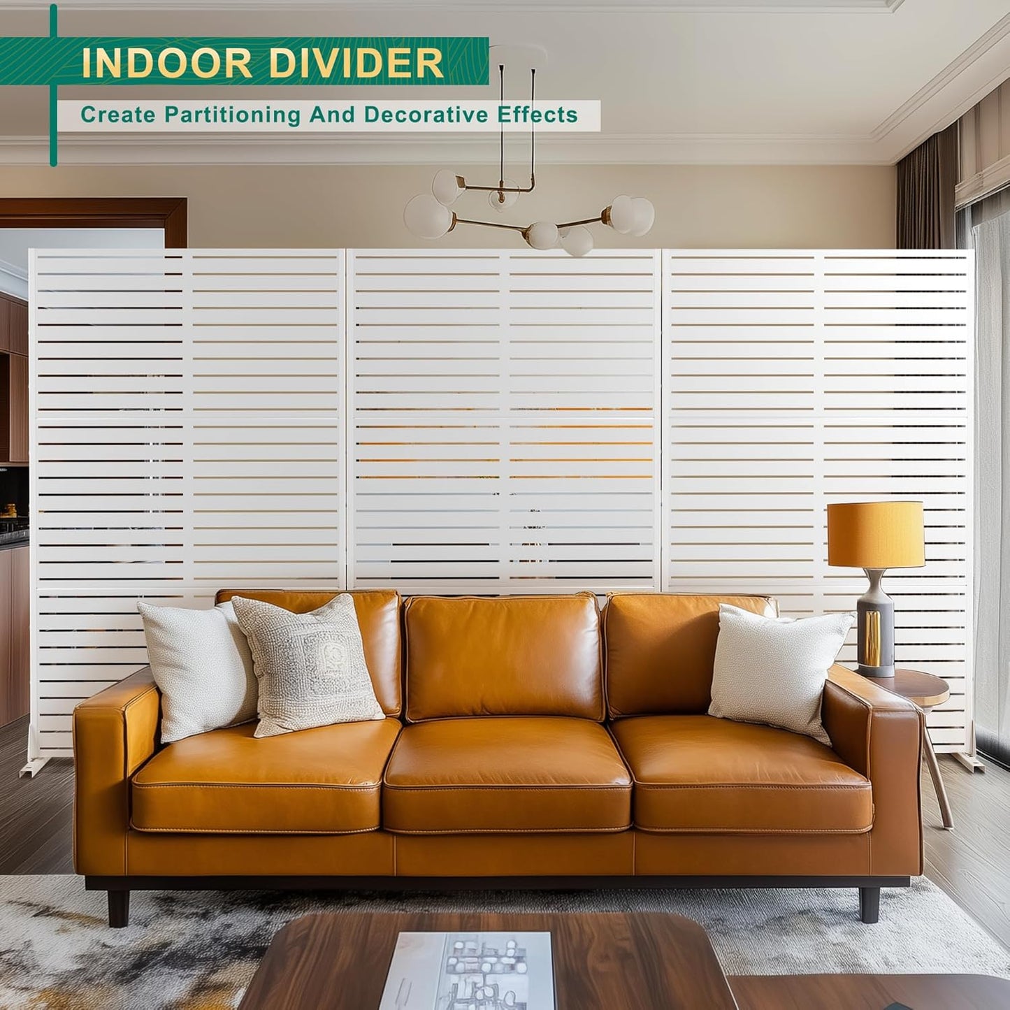 72" H×47" W Metal Outdoor Privacy Screen Freestanding, Panels for Patio Lawn Deck, Freestanding Decorative Privacy Screen for Balcony Yard&Garden(Consists of 3 Panels)-VerdiqueGarden