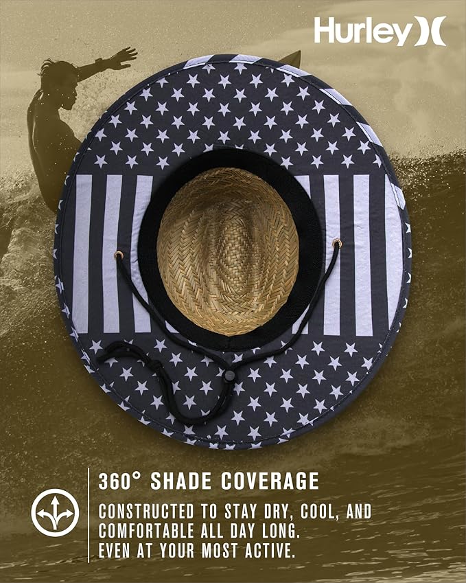 Hurley Men's Straw Hat - Bayside Lifeguard Straw Sun Hat-VerdiqueGarden