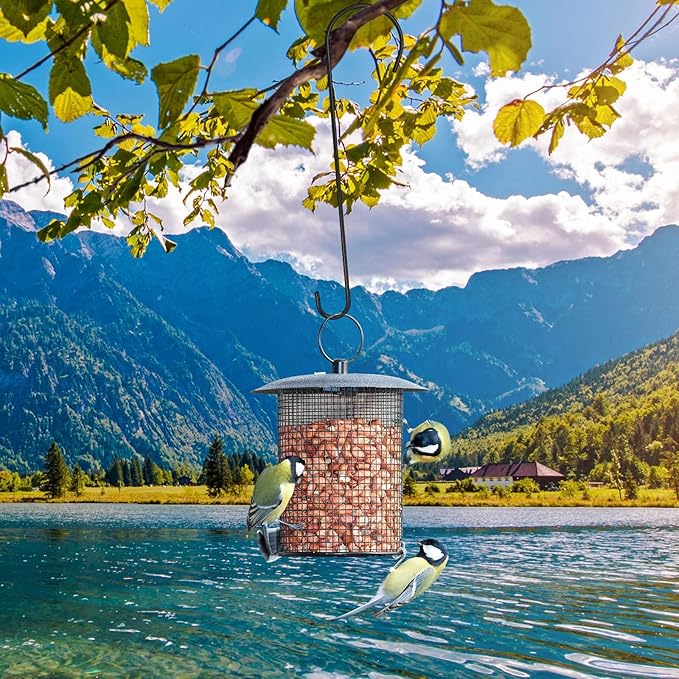 6 Packs 24 Inch Long S Hooks for Hanging Plants,Extra Large S Hooks,Metal Bird Feeder Hooks, Rustproof Garden Planter Hanger for Tree Branch, Basket, Lanterns, Wind Chimes, Outdoor Use-VerdiqueGarden