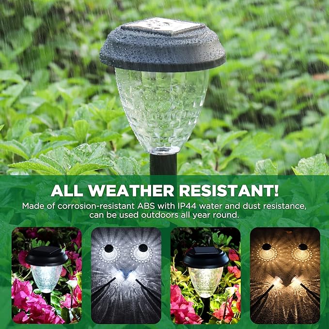 Super Bright Solar Lights Outdoor Waterproof 10 Pack, Dusk to Dawn Up to 12 Hrs Solar Powered Pathway Garden Lights Auto On/Off, LED Landscape Lighting Decorative for Walkway Patio Yard-VerdiqueGarden