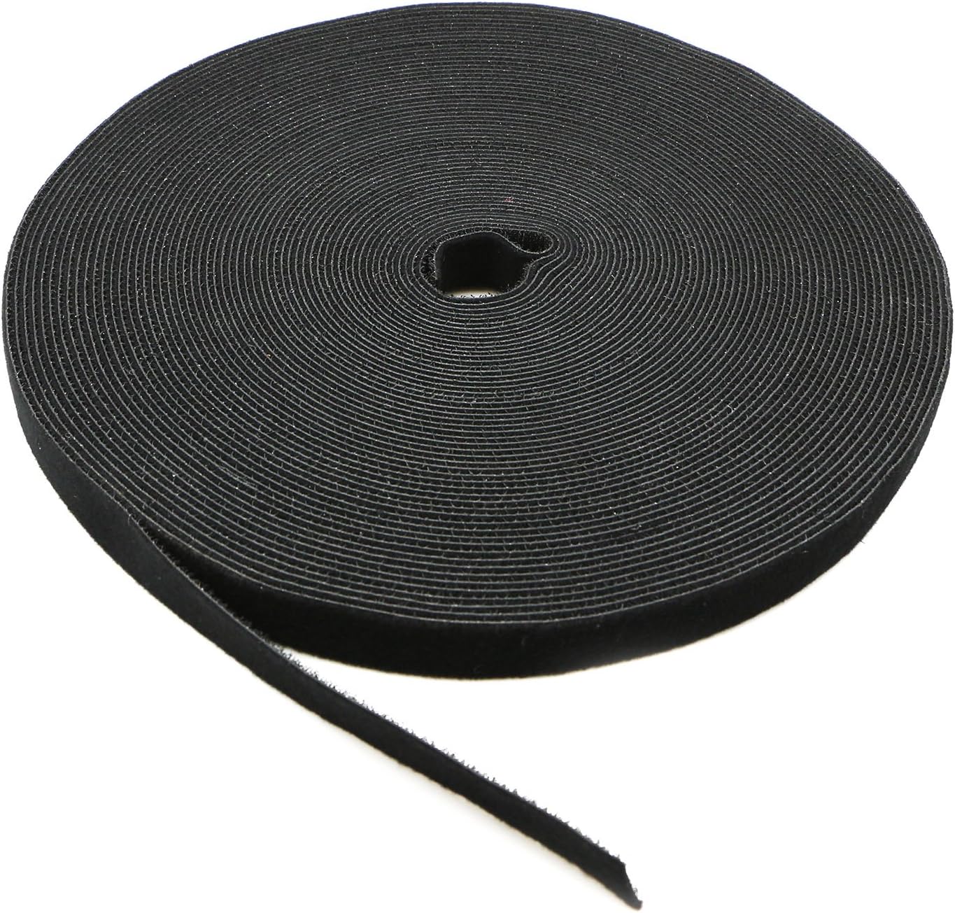 Reusable Fastening Tape Cable Ties 3/4 Inch Double Side Hook Roll (25 Yard, Black)-VerdiqueGarden