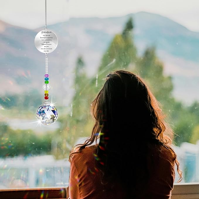 Memorial Gifts Crystal Suncatcher,Unique Sympathy Gifts for Loss of Loved One,Rainbow Maker Bereavement Gifts Box for Loss of Father Mom Dad Son Daughter Husband Brother Grandmother (Grandma)-VerdiqueGarden