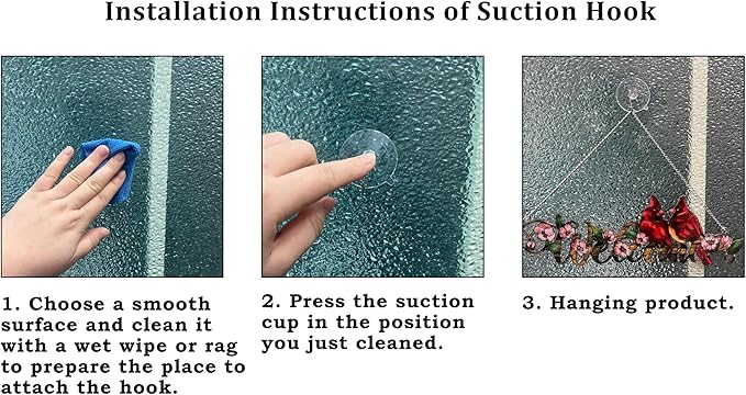 Welcome with Red Cardinal Suncatcher Red Bird Stained Glass Suncatchers Window Hanging Ornament for Home Decor Indoor Wall Art for Mother's Day Women Mom Birds Lovers Friends (Welcome)-VerdiqueGarden