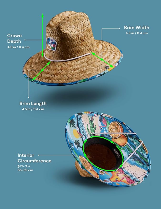 Straw Hat for Men & Women | Lifeguard Hat, Beach Hat & Sun Hat | UPF 50+ Wide Brim for Sun Protection | One Size | Hemlock-VerdiqueGarden