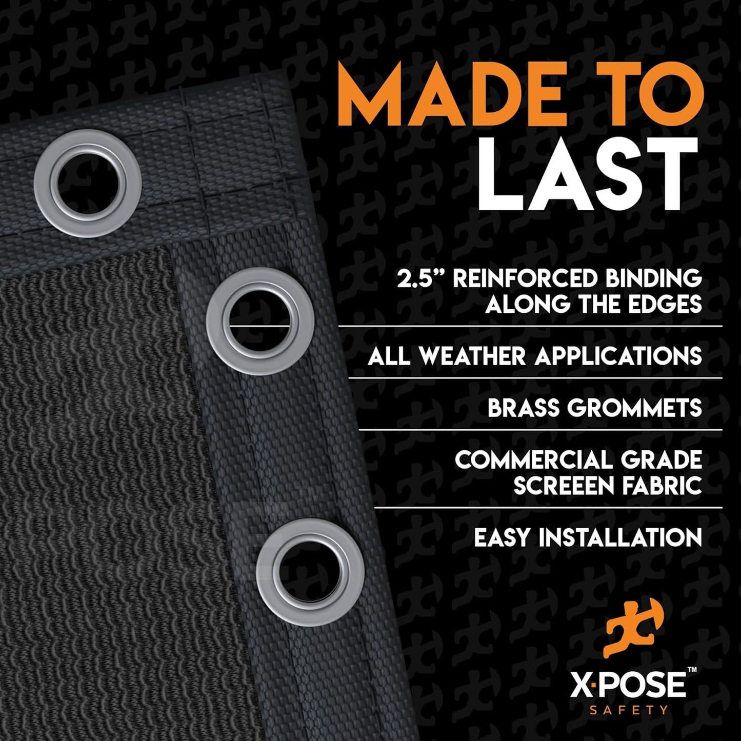 Xpose Safety Privacy Fence Screen 8’ x 50’ – Heavy Duty Black Mesh with 90% Visibility Block, UV Protection – Includes Cable Ties – for Garden, Yard, Nursery, Kennel, Dog Run, Greenhouse-VerdiqueGarden