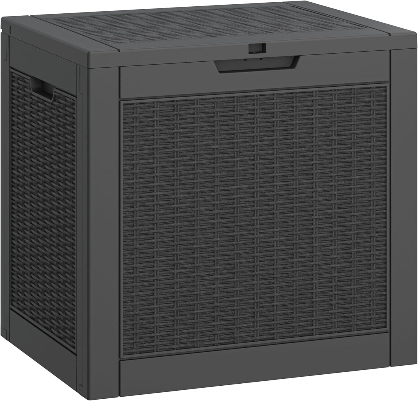 31 Gallon Deck Box, Resin Outdoor Storage Box, Waterproof and UV Resistant Deck Box, Lightweight Storage Box for Garden Tools, Pool Supplies-VerdiqueGarden