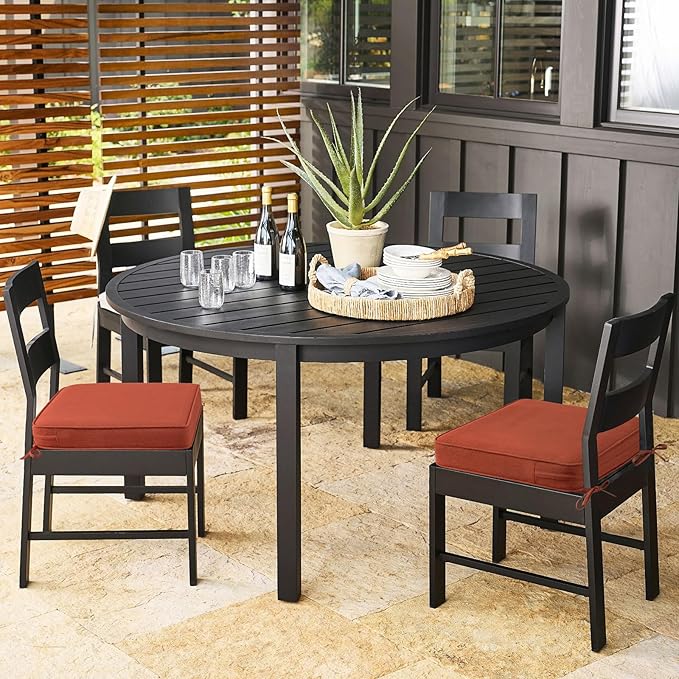 Outdoor Sunbrella Square Corner Seat Cushion, 18.5"x16"x3", Set of 4, Non Slip Seat Cushion Pads with Removable Cover for Patio Furniture, Garden Yard Lawn, Spectrum Grenadine-VerdiqueGarden