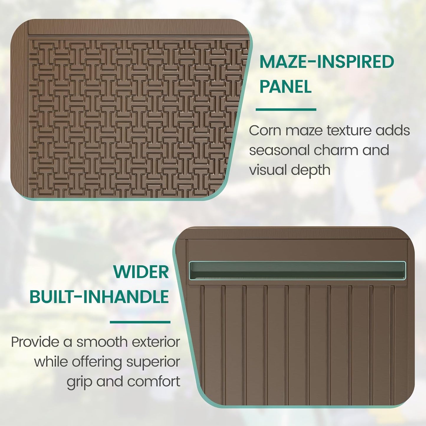 90 Gallon Outdoor Deck Box, Waterproof Outdoor Storage Box, Durable Resin Bin for Patio Cushions, Garden Tools and Pool Accessories, Lockable with UV Protection, Brown, Patio Furniture-VerdiqueGarden