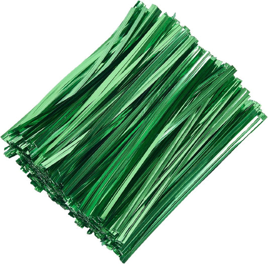 800 PCS 5" Green Metallic Twist Ties for Bakery Ties,Candy Bags,Coffee Bags, Goodie Bags Ties-VerdiqueGarden