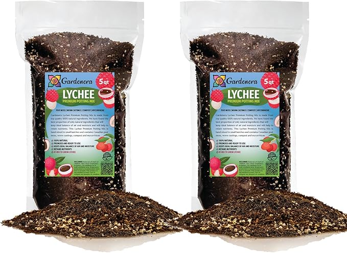 Premium Lychee Potting Soil Mix - Perfect Balance of Nutrients, Drainage, and Aeration for Thriving Lychee Trees - 10 Quart-VerdiqueGarden