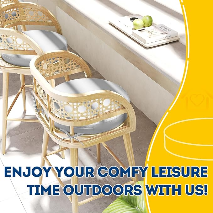 AAAAAcessories Outdoor Seat Cushions for Chairs, Waterproof, Fade-Resistant Patio Furniture Replacement Cushions, 15" x 15" x 2", Set of 2, Gray-VerdiqueGarden